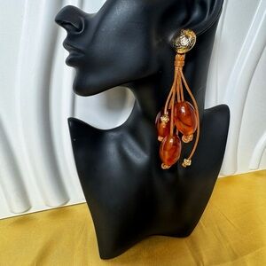 Elegant Amber Drop Earrings